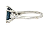 Vintage 2.05 CTW Sapphire Diamond Platinum Engagement RingRing - Wilson's Estate Jewelry