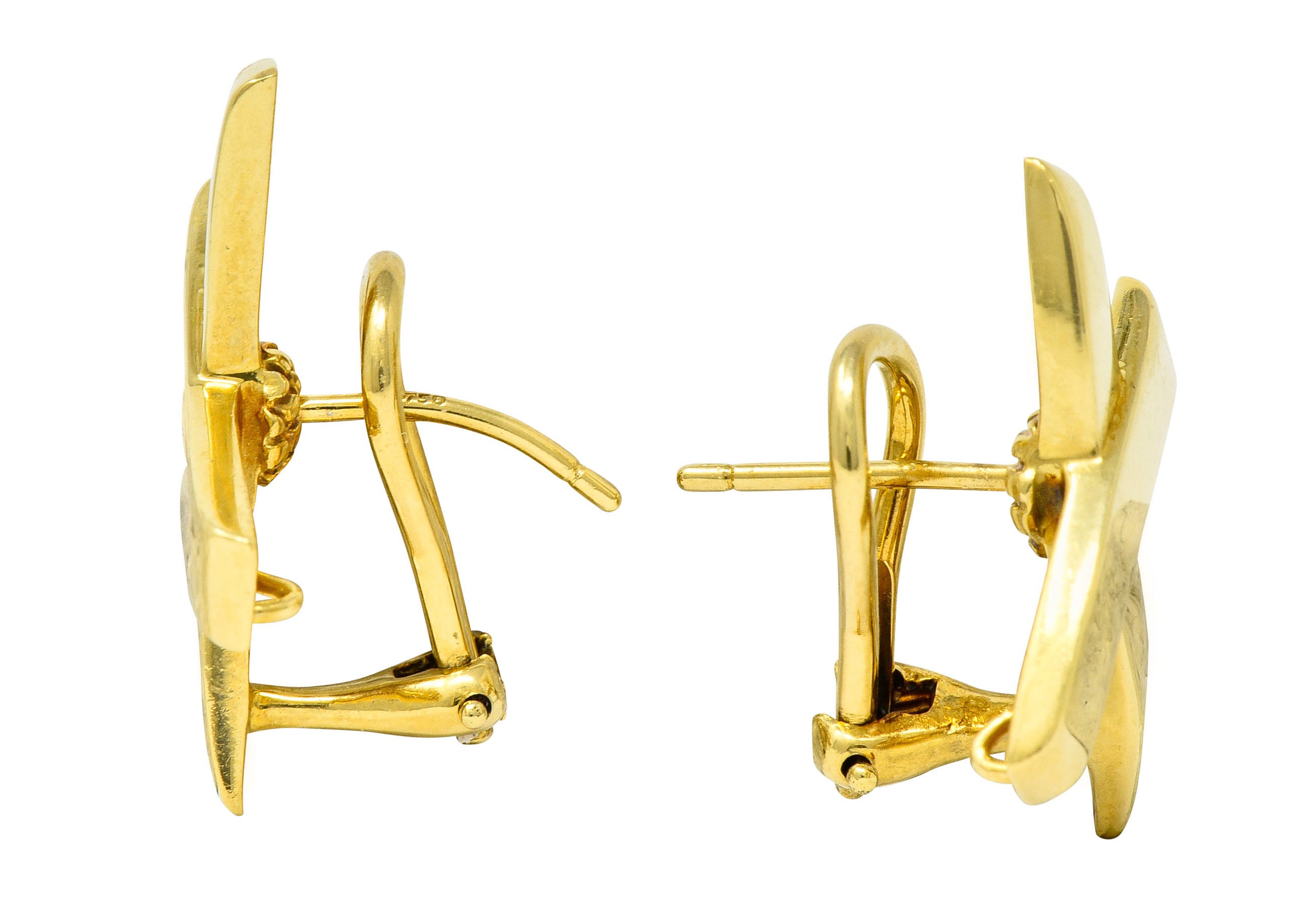 1980's Paloma Picasso Tiffany & Co. 18 Karat Gold Graffiti X Earrings - Wilson's Estate Jewelry