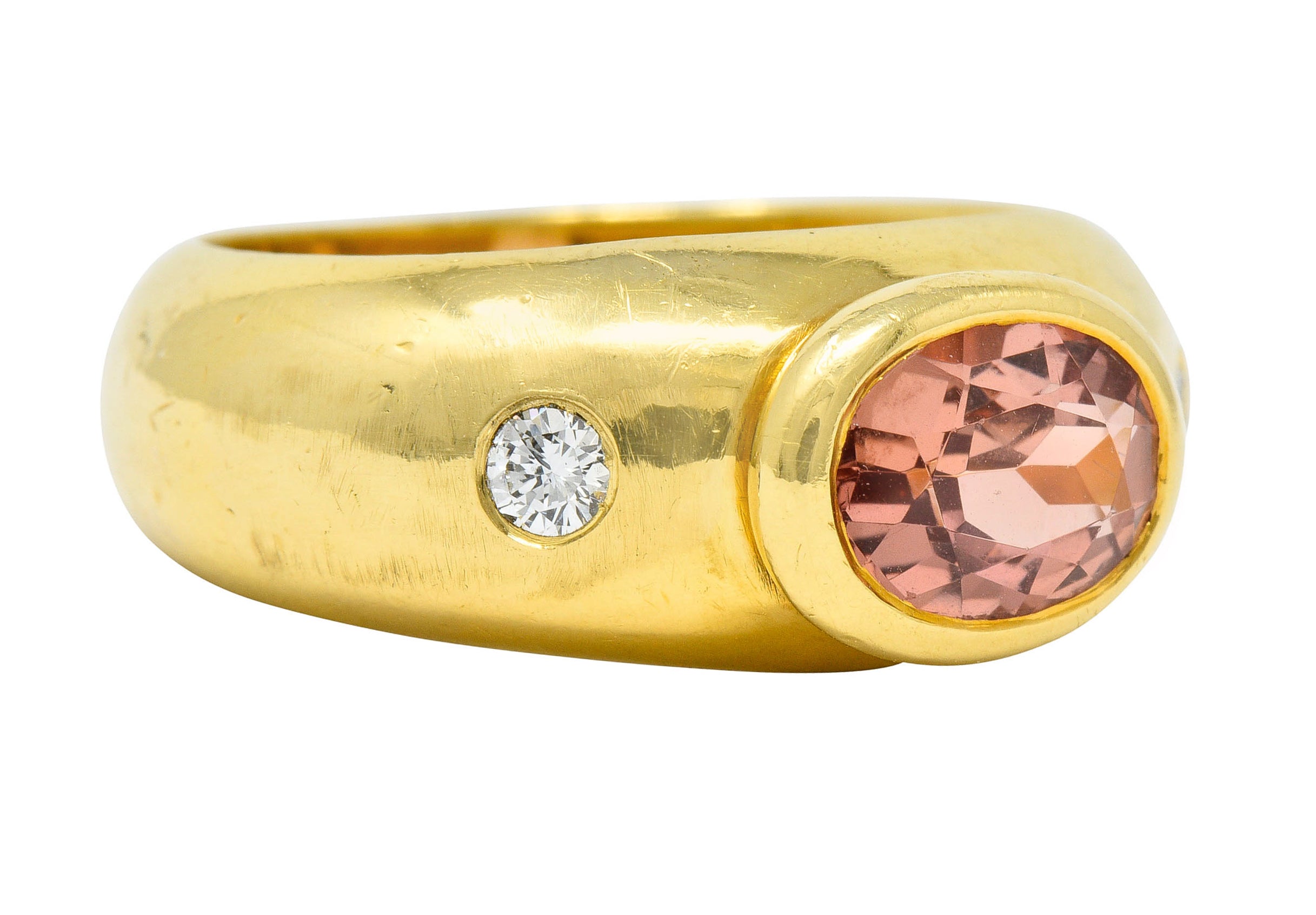 H. Stern Imperial Topaz Diamond 18 Karat Gold Unisex Vintage Band RingRing - Wilson's Estate Jewelry