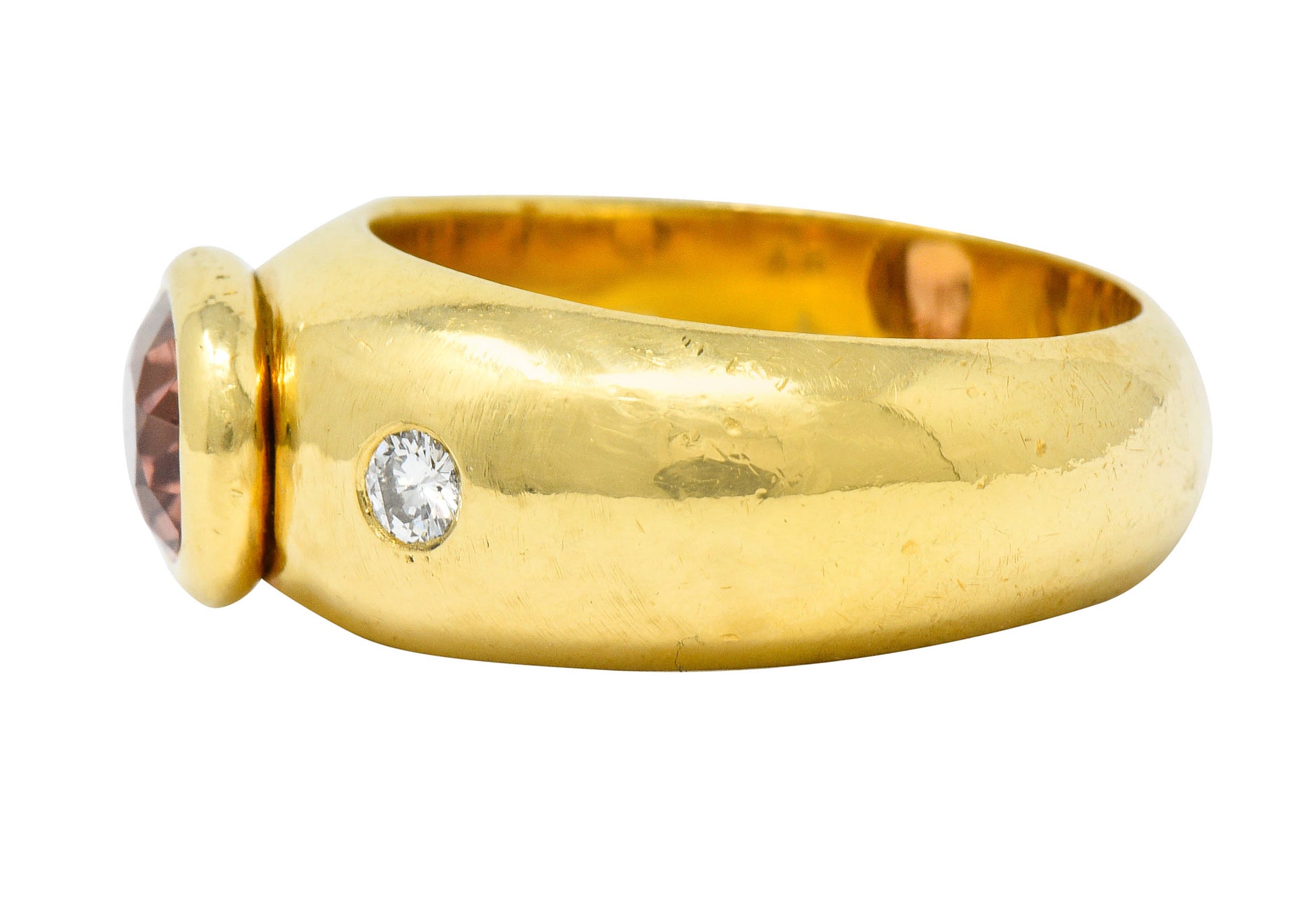 H. Stern Imperial Topaz Diamond 18 Karat Gold Unisex Vintage Band RingRing - Wilson's Estate Jewelry