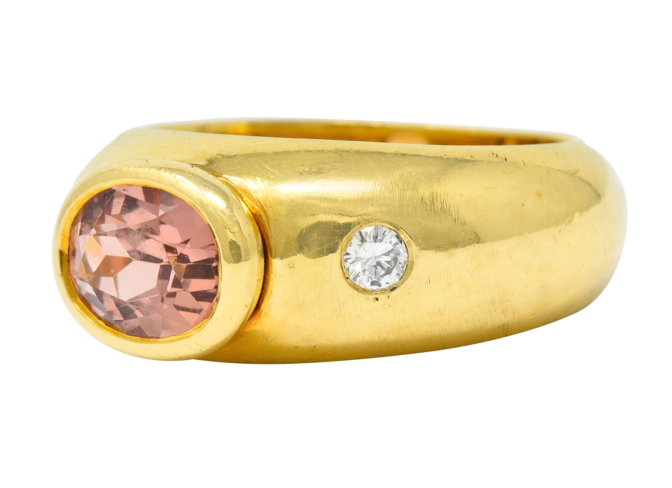 H. Stern Imperial Topaz Diamond 18 Karat Gold Unisex Vintage Band RingRing - Wilson's Estate Jewelry