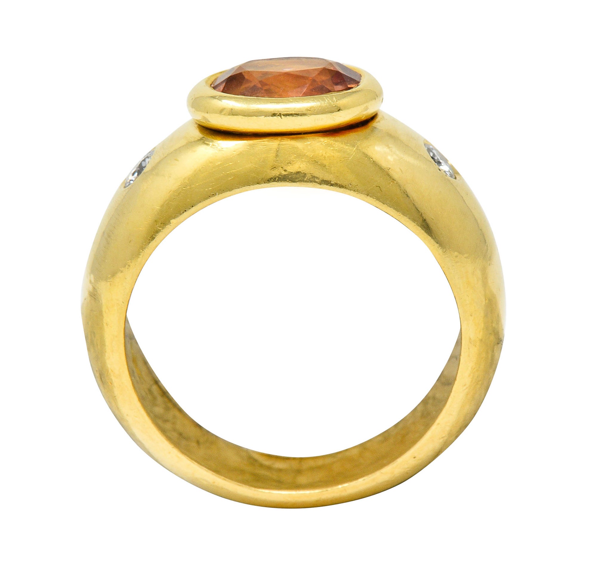 H. Stern Imperial Topaz Diamond 18 Karat Gold Unisex Vintage Band RingRing - Wilson's Estate Jewelry