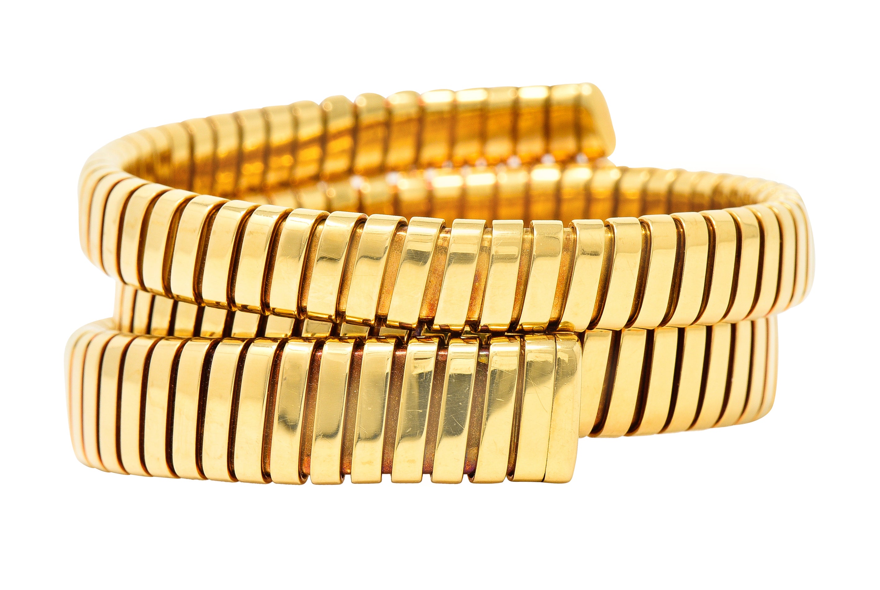 Bulgari 18 Karat Yellow Gold Flexible Tubogas Wrap Coil BraceletBracelet - Wilson's Estate Jewelry