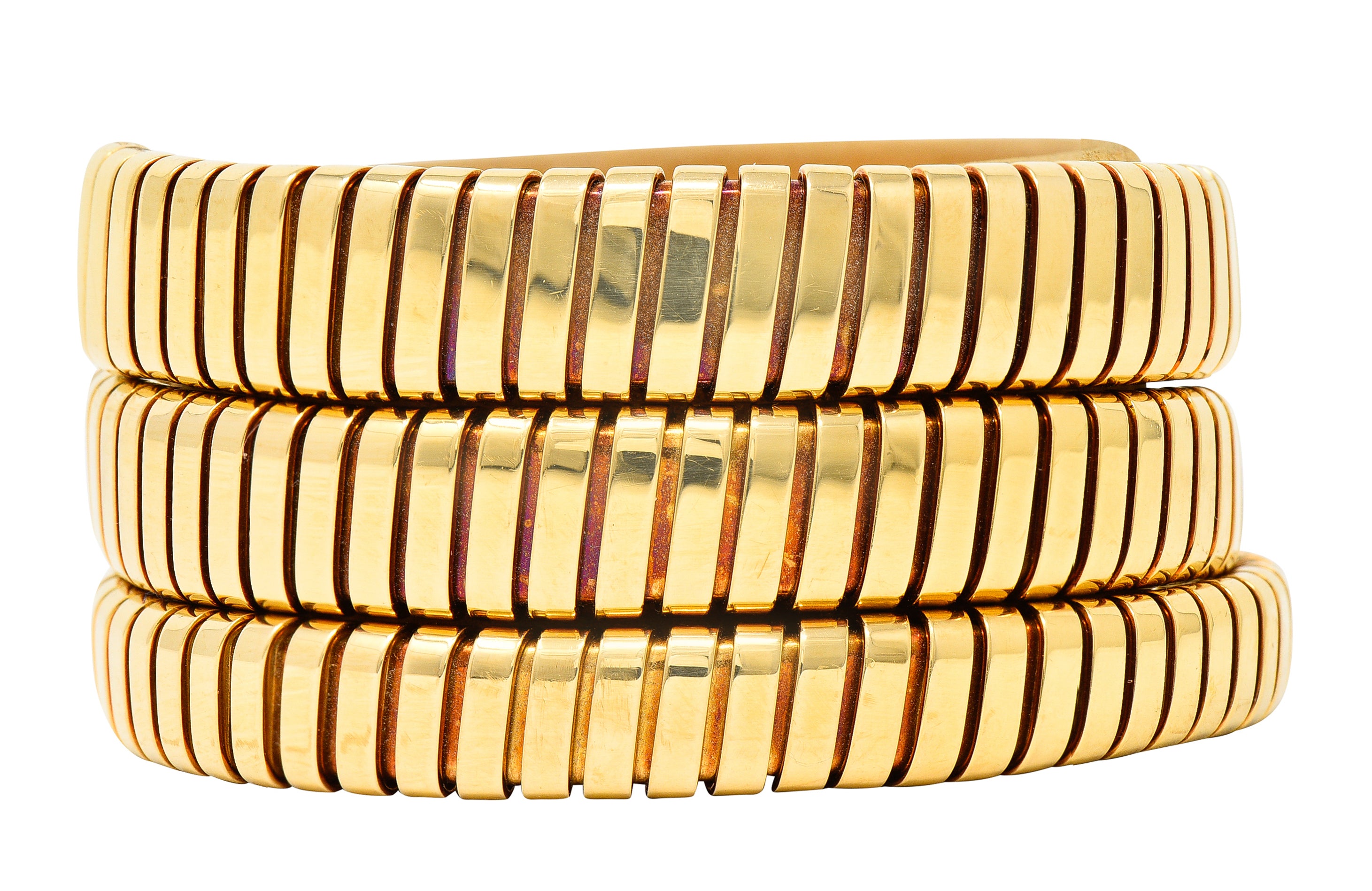 Bulgari 18 Karat Yellow Gold Flexible Tubogas Wrap Coil BraceletBracelet - Wilson's Estate Jewelry