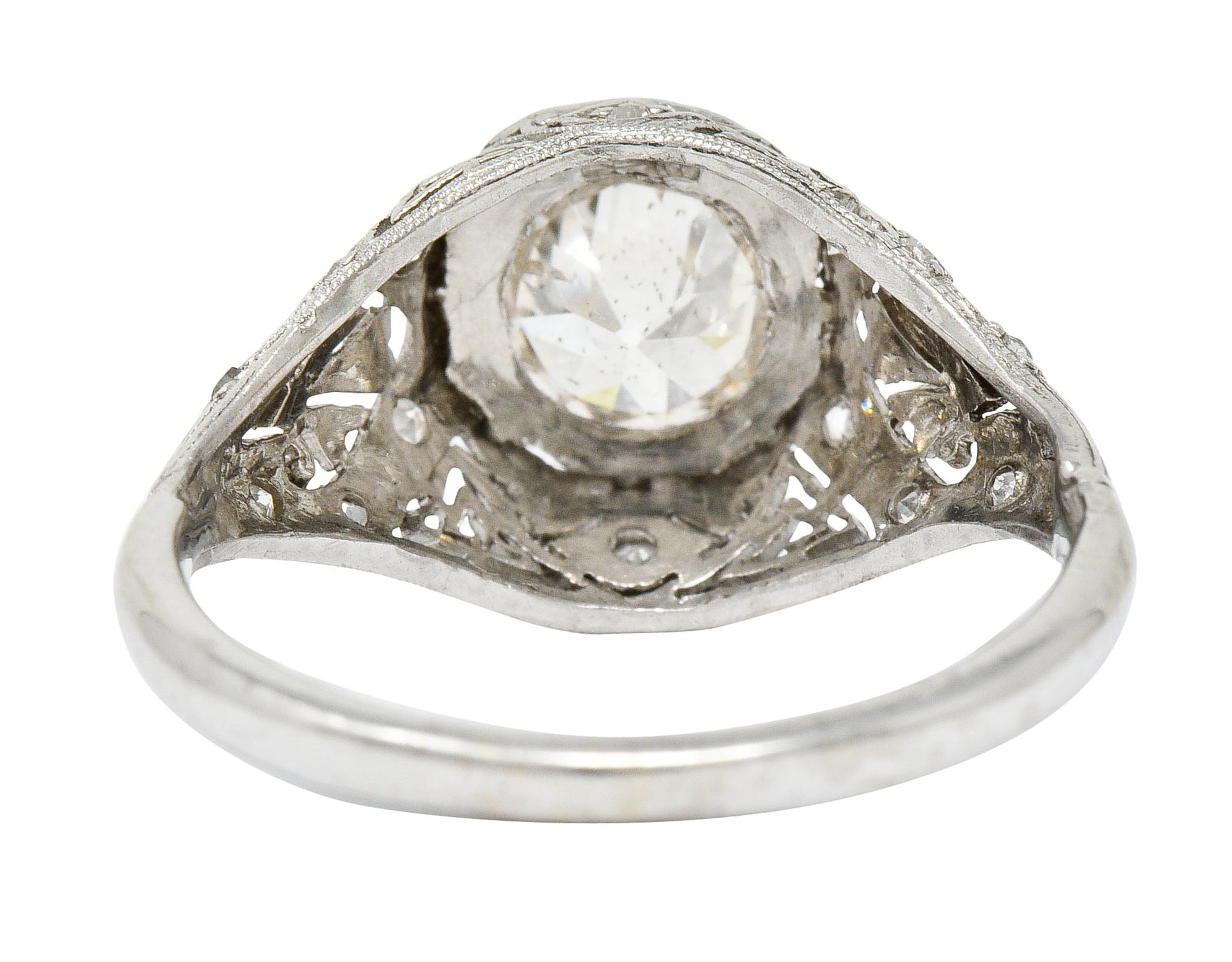 Early Art Deco 0.75 CTW Diamond 14 Karat White Gold Engagement RingRing - Wilson's Estate Jewelry