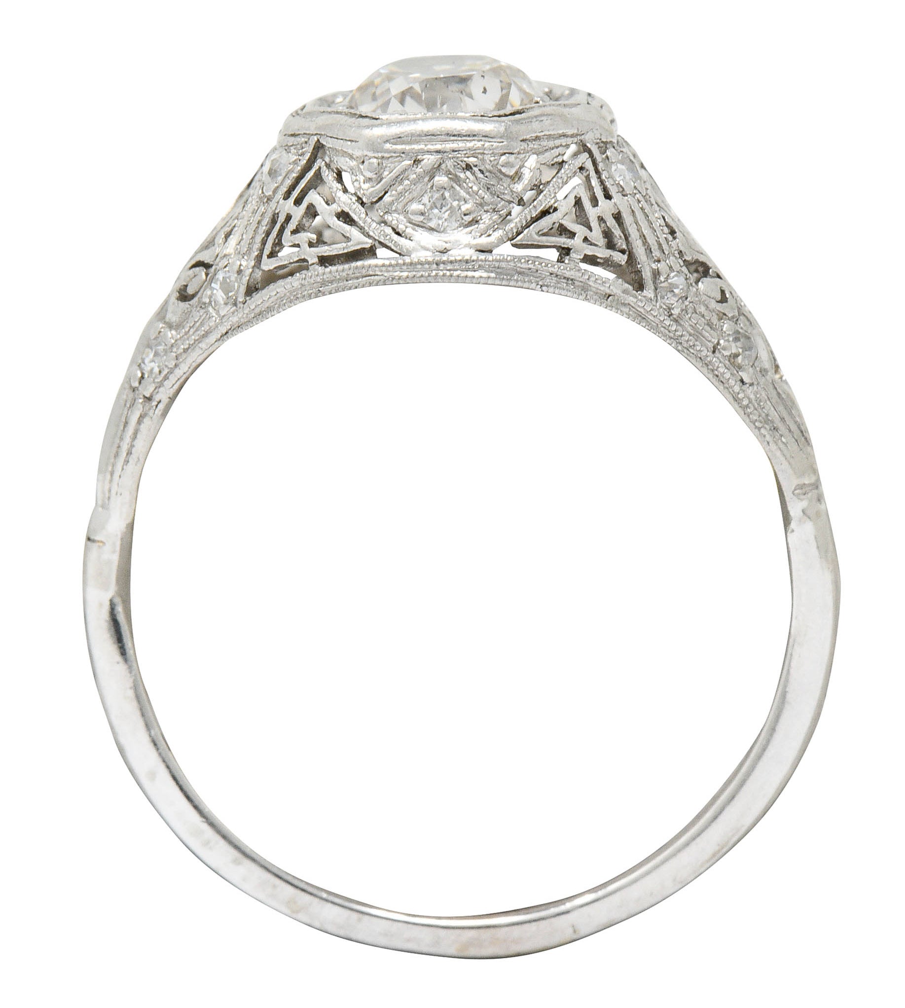 Early Art Deco 0.75 CTW Diamond 14 Karat White Gold Engagement RingRing - Wilson's Estate Jewelry