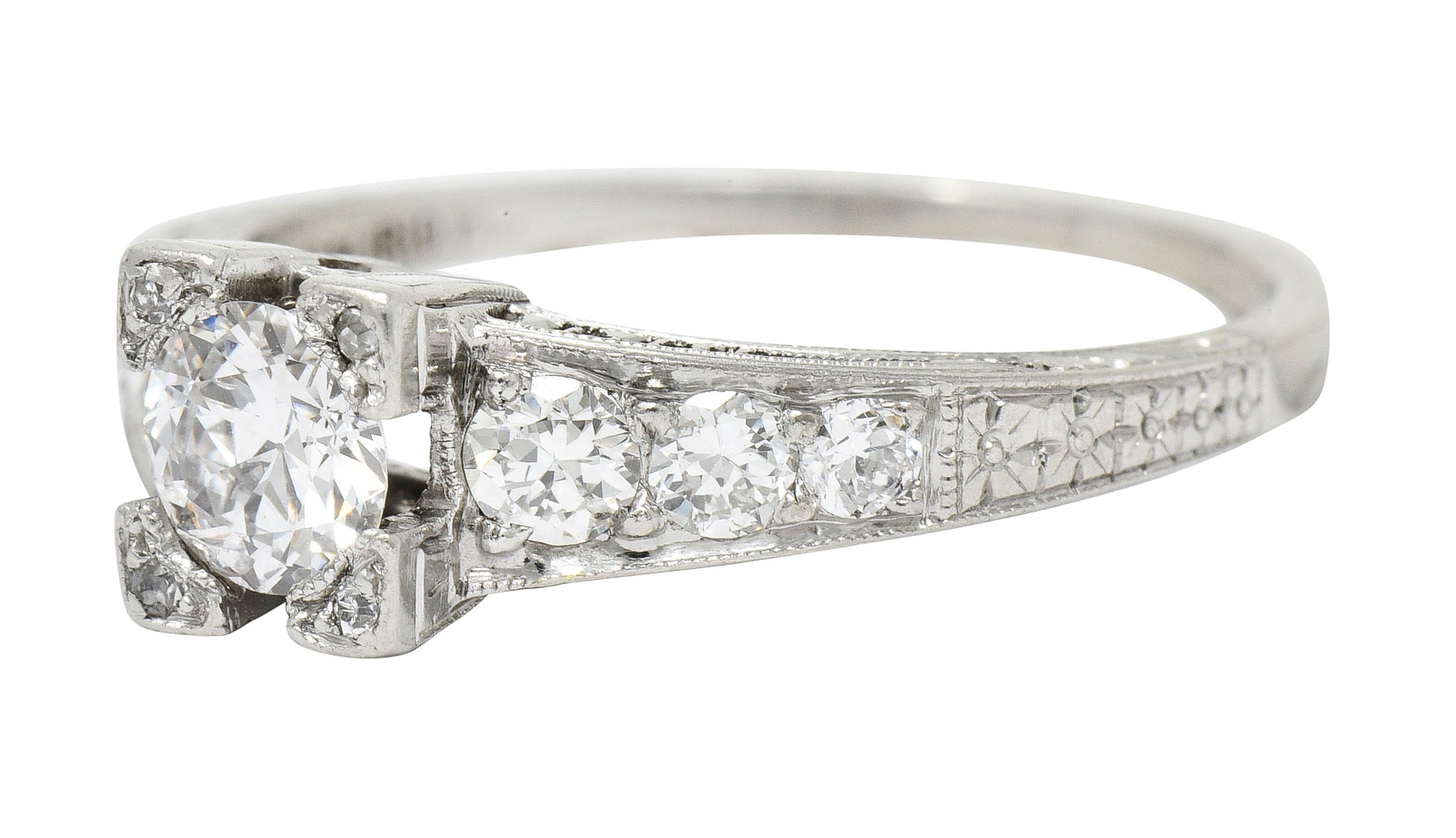 Art Deco 0.78 CTW Diamond Platinum Engagement Ring - Wilson's Estate Jewelry