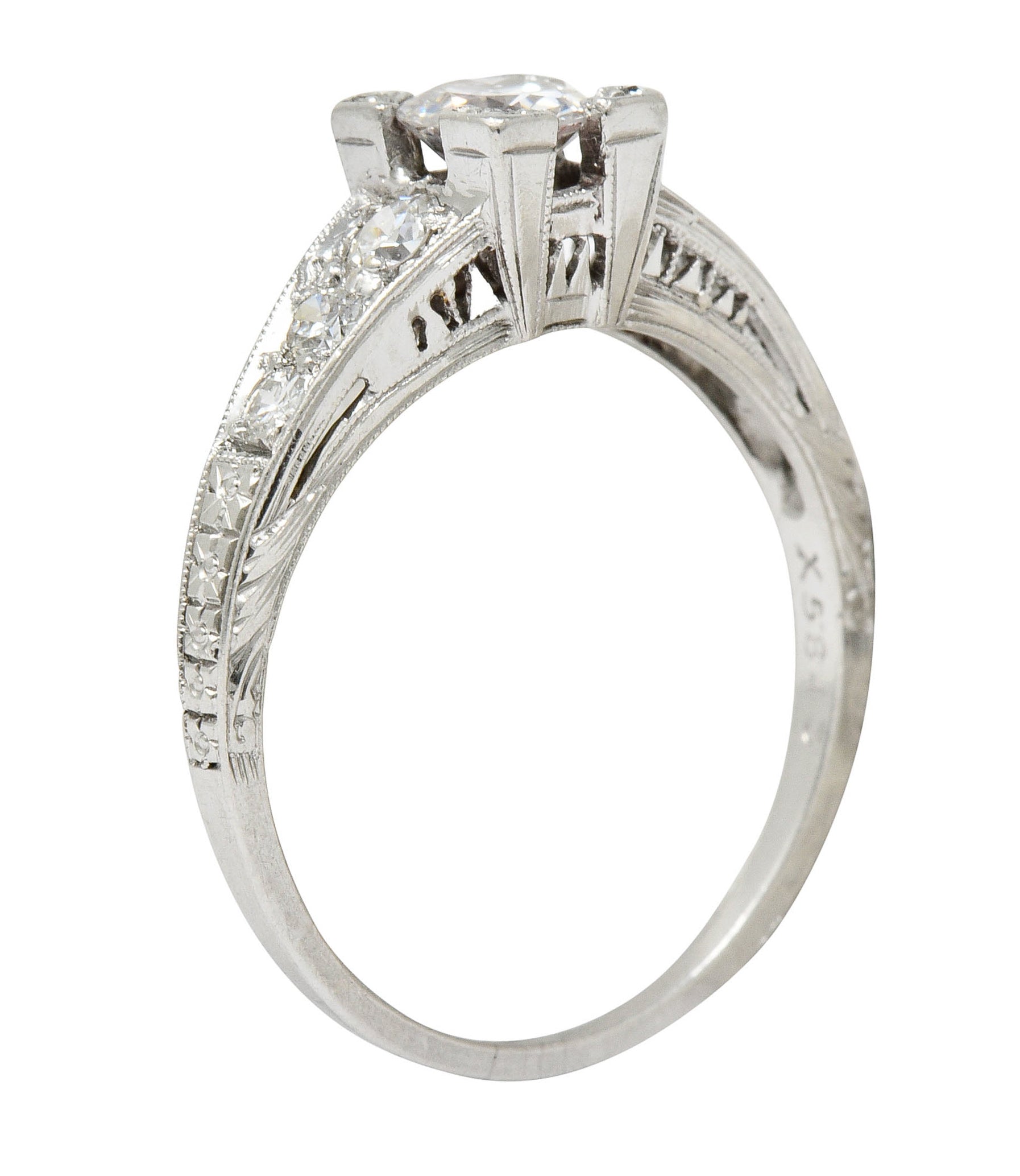 Art Deco 0.78 CTW Diamond Platinum Engagement Ring - Wilson's Estate Jewelry