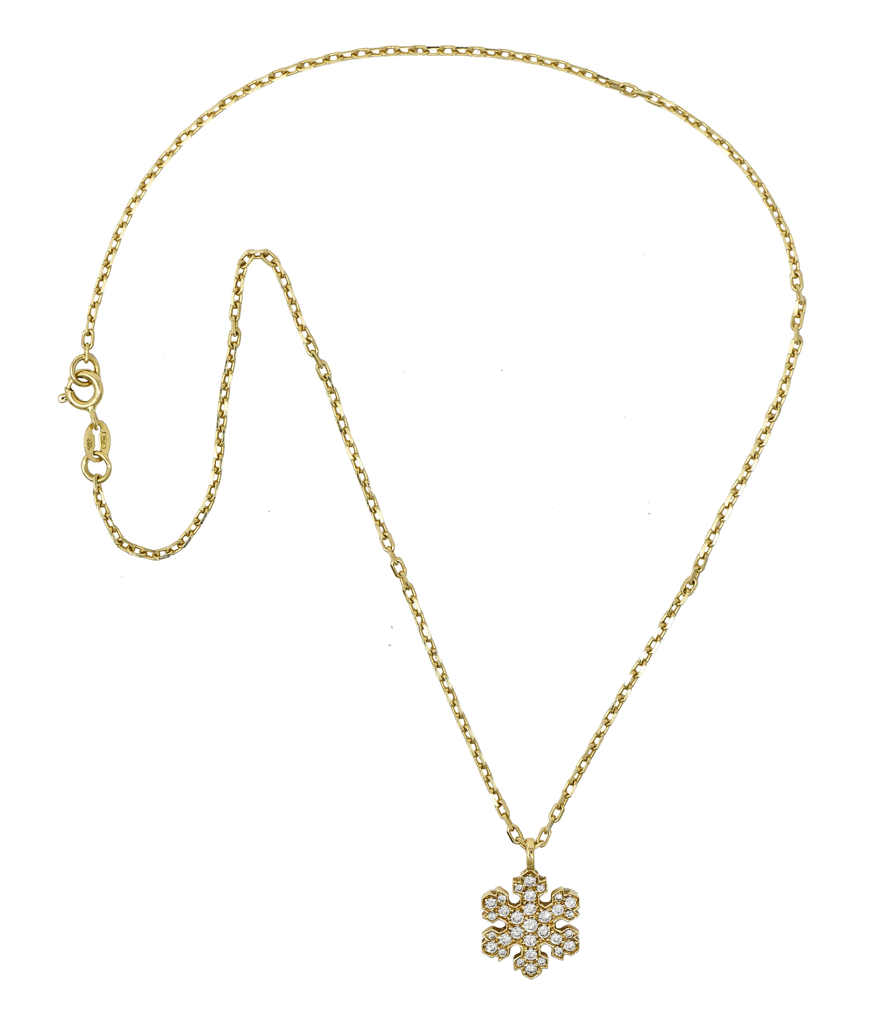 Bulgari Diamond 0.75 CTW Diamond 18 Karat Gold Fiocco De Neve Snowflake Necklace