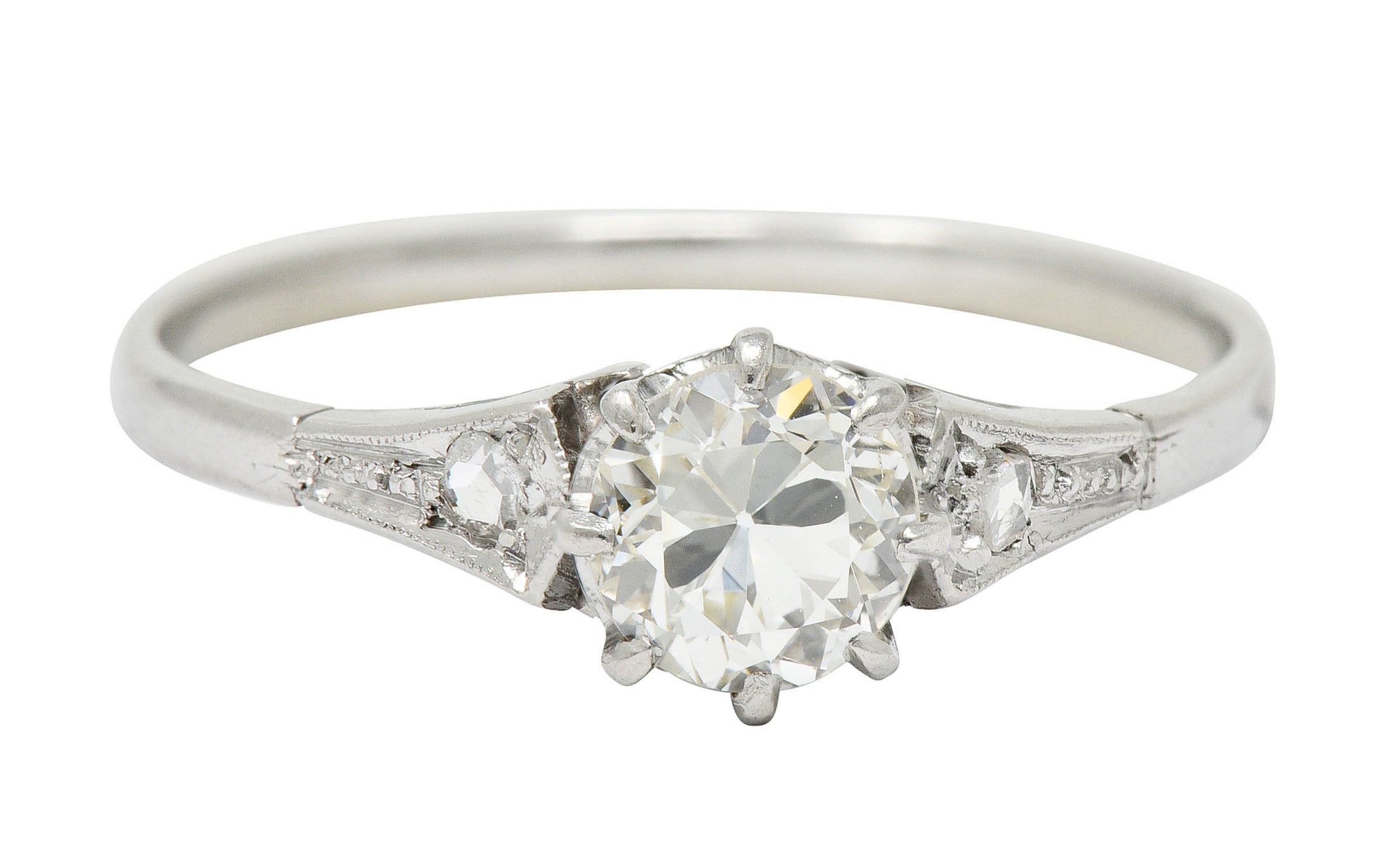 1920's Art Deco 0.66 CTW Diamond Platinum Engagement Ring - Wilson's Estate Jewelry