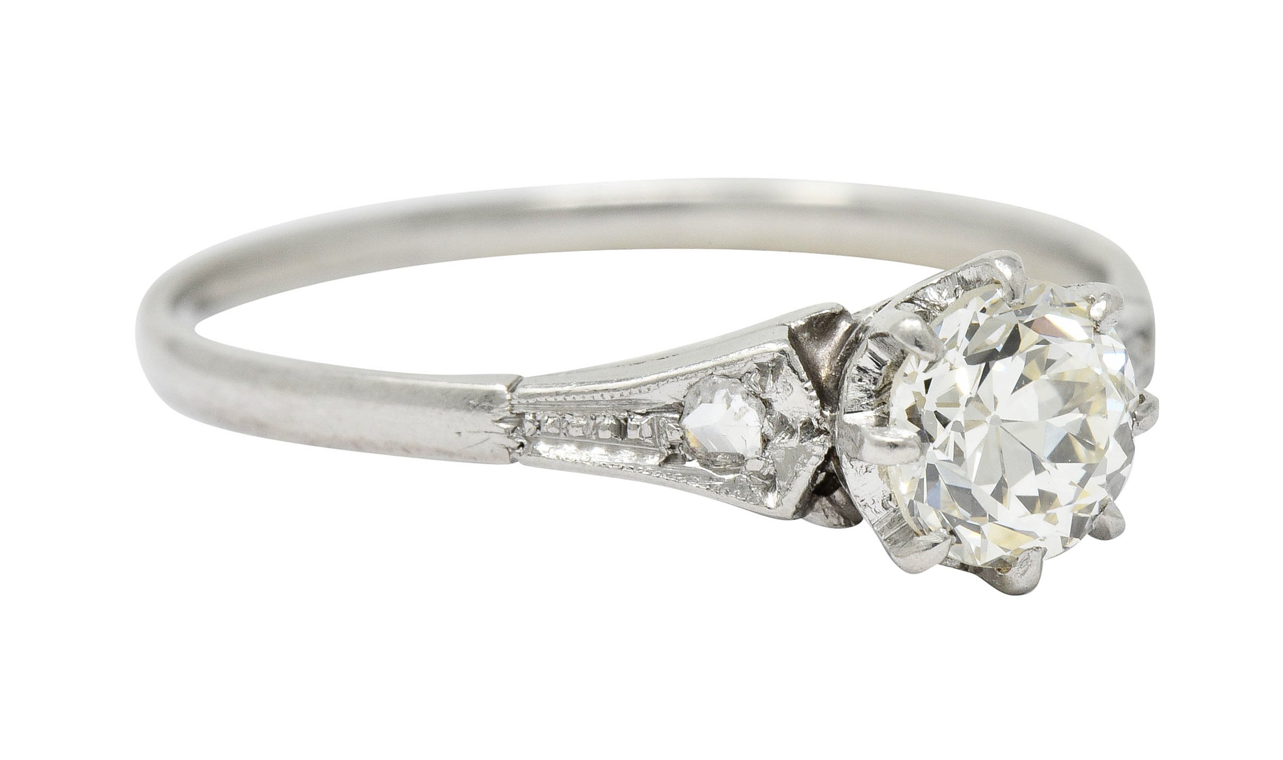 1920's Art Deco 0.66 CTW Diamond Platinum Engagement Ring - Wilson's Estate Jewelry