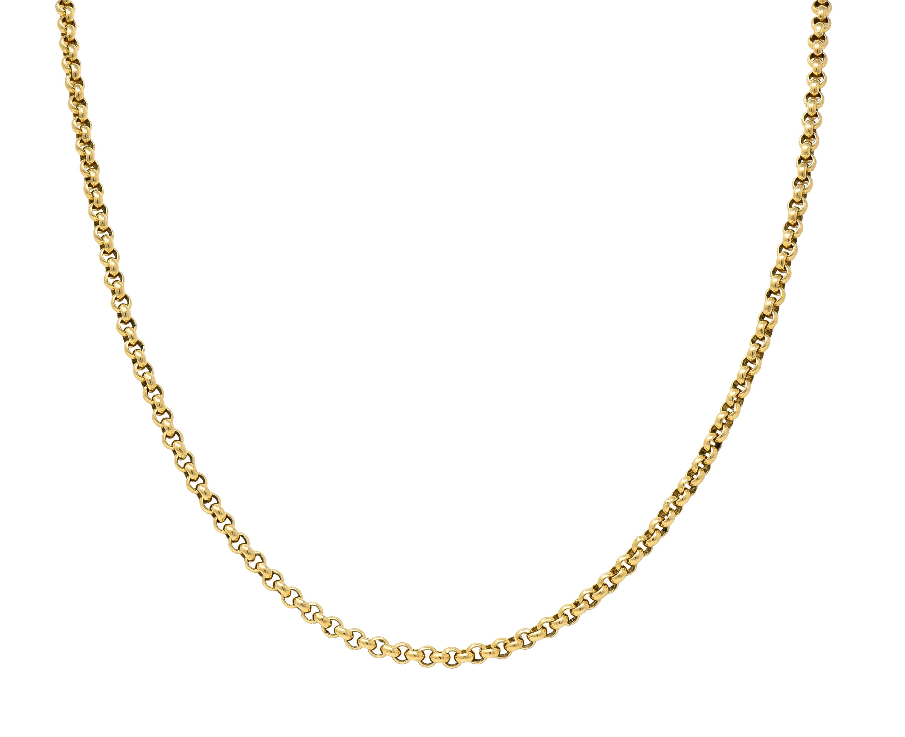 .11111 Strobell & Crane Victorian 14 Karat Yellow Gold Rolo Antique Chain Wilson's Estate Jewelry