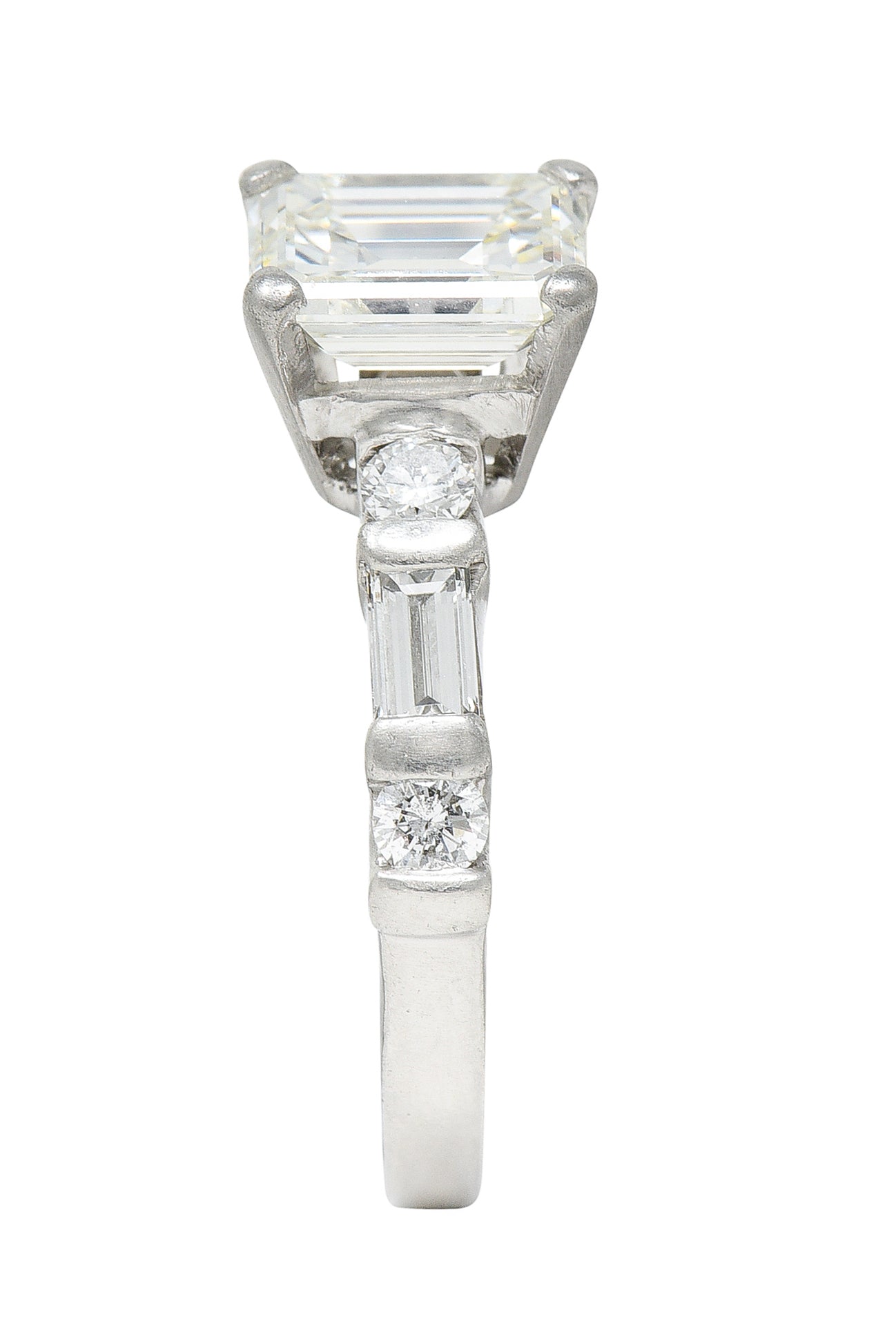 Mid-Century 1.85 CTW Emerald Cut Diamond Platinum Engagement Ring Circa 1950 Wilson's Antique & Estate Jewelry