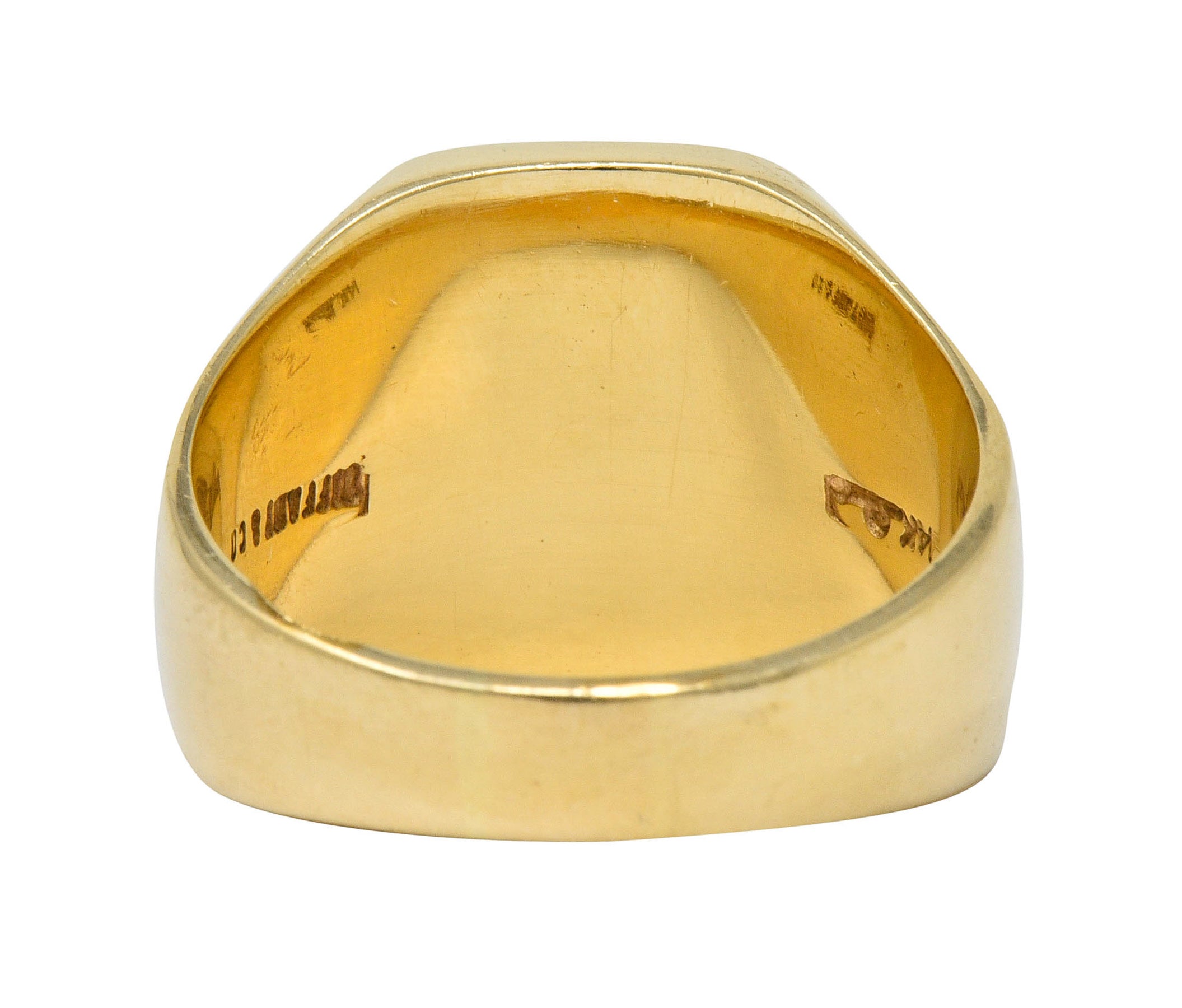 Victorian Tiffany and Co Enamel 14 Karat Gold Unisex Gryphon Signet Ring - Wilson's Estate Jewelry