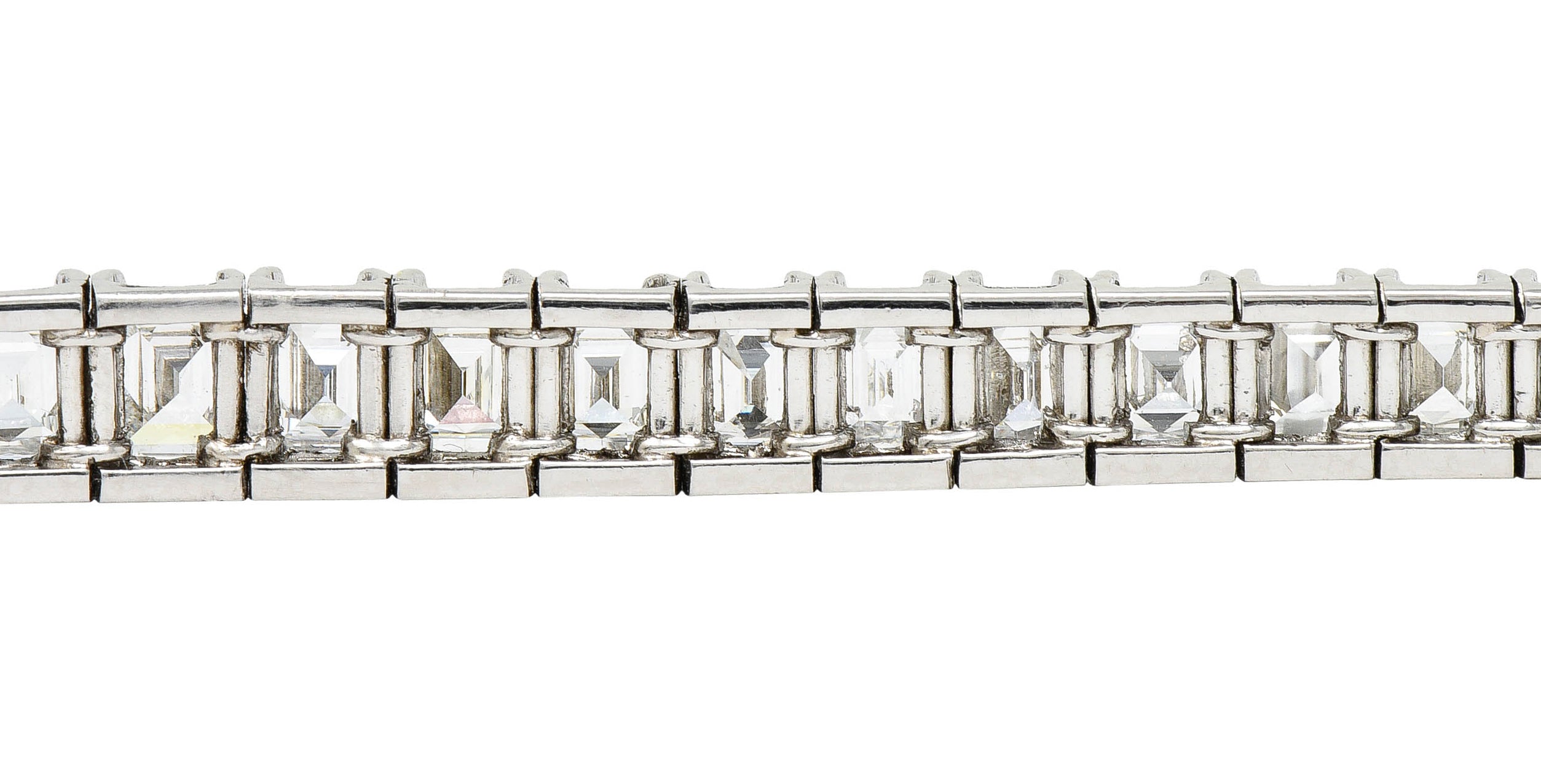 1950's Mid-Century 19.25 CTW Step Cut Diamond Platinum Tennis Line Braceletbracelet - Wilson's Estate Jewelry