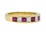 Tiffany & Co. 1.30 CTW Ruby Diamond 18 Karat Gold Channel Band Circa 1990 - Wilson's Estate Jewelry