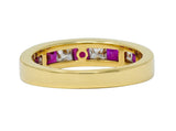 Tiffany & Co. 1.30 CTW Ruby Diamond 18 Karat Gold Channel Band Circa 1990 - Wilson's Estate Jewelry