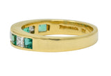 Tiffany & Co. 1.10 CTW Emerald Diamond 18 Karat Gold Channel Band Circa 1990 - Wilson's Estate Jewelry