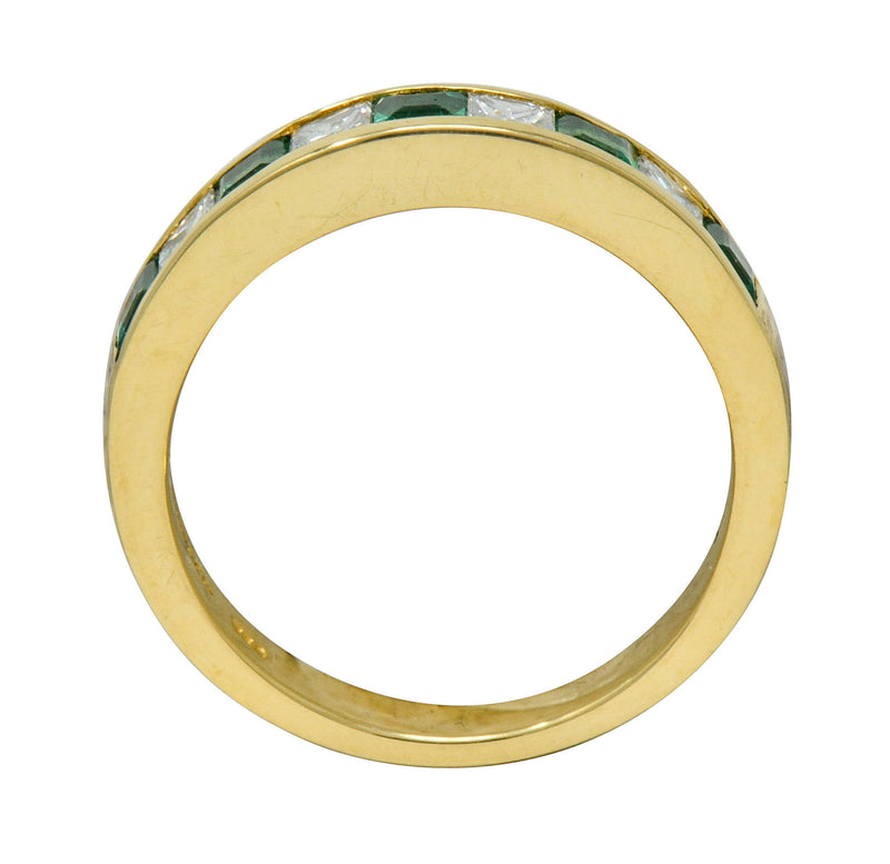 Tiffany & Co. 1.10 CTW Emerald Diamond 18 Karat Gold Channel Band Circa 1990 - Wilson's Estate Jewelry