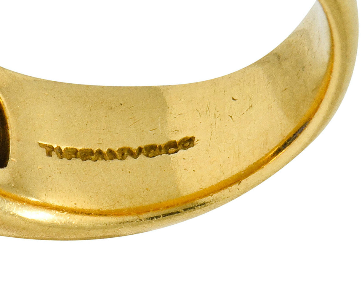 Antique Tiffany & Co. No Heat Kashmir Sapphire Cabochon 18 Karat Gold Unisex Band Ring AGL - Wilson's Estate Jewelry