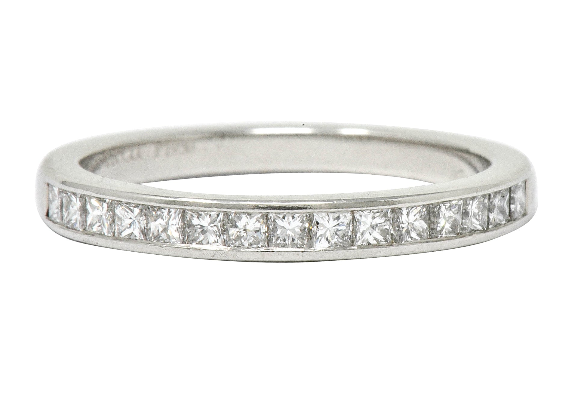 Tiffany & Co. Princess Cut Diamond Platinum Channel Band Ring - Wilson's Estate Jewelry