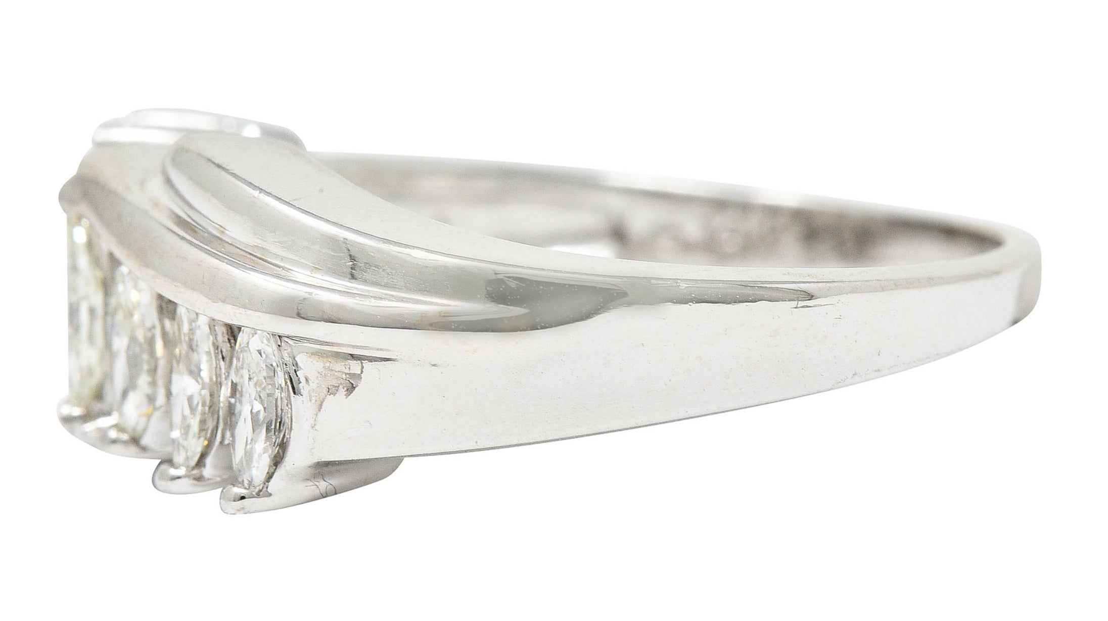 1950's Mid-Century 0.95 CTW Diamond 14 Karat White Gold Band RingRing - Wilson's Estate Jewelry