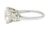 Edwardian 3.94 CTW Old Mine Diamond Platinum Three Stone RingRing - Wilson's Estate Jewelry