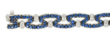 Vintage 6.50 CTW Sapphire Diamond 18 Karat White Gold Braceletbracelet - Wilson's Estate Jewelry