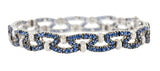 Vintage 6.50 CTW Sapphire Diamond 18 Karat White Gold Braceletbracelet - Wilson's Estate Jewelry