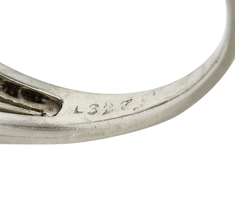 J.E. Caldwell Art Deco 3.90 CTW No Heat Sapphire Diamond Platinum Ring GIA