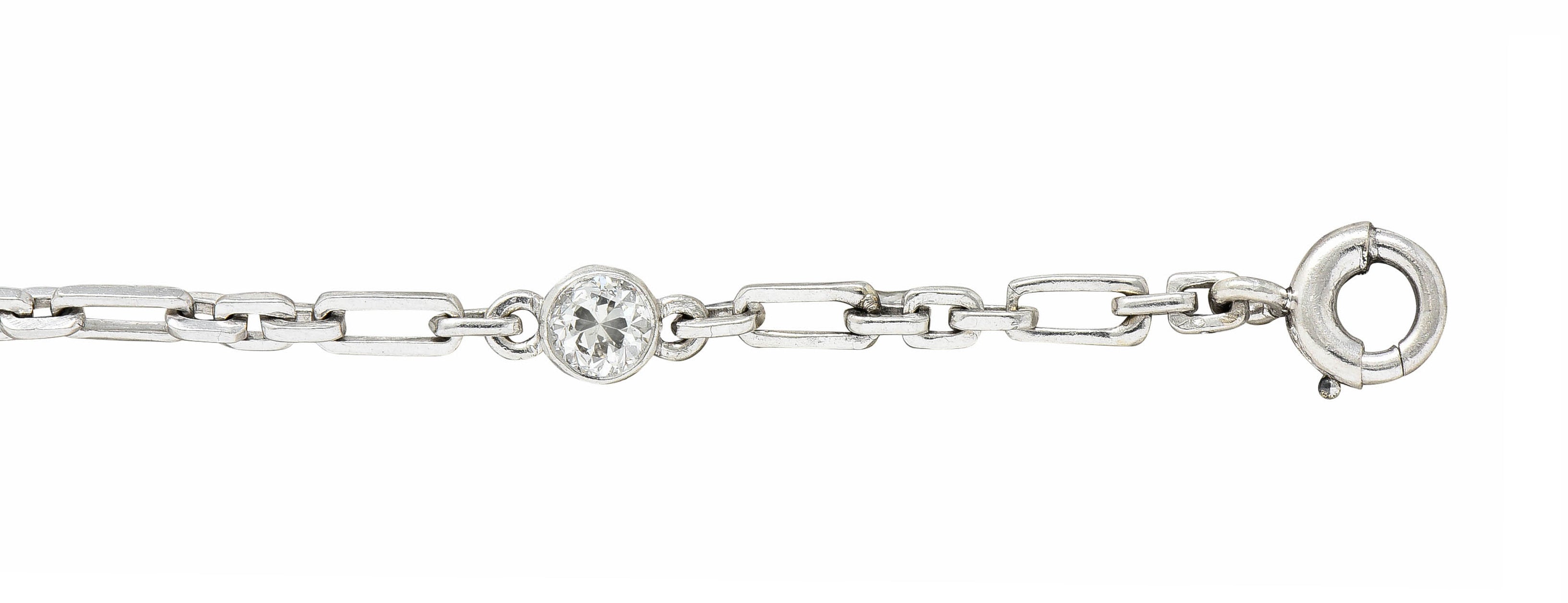 Art Deco 0.65 CTW Diamond Platinum Diamond By The Yard Braceletbracelet - Wilson's Estate Jewelry