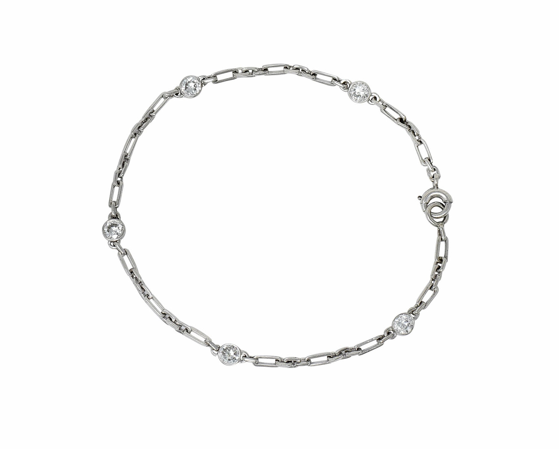 Art Deco 0.65 CTW Diamond Platinum Diamond By The Yard Braceletbracelet - Wilson's Estate Jewelry