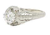 Art Deco 1.02 CTW Diamond 18 Karat White Gold Engagement RingRing - Wilson's Estate Jewelry