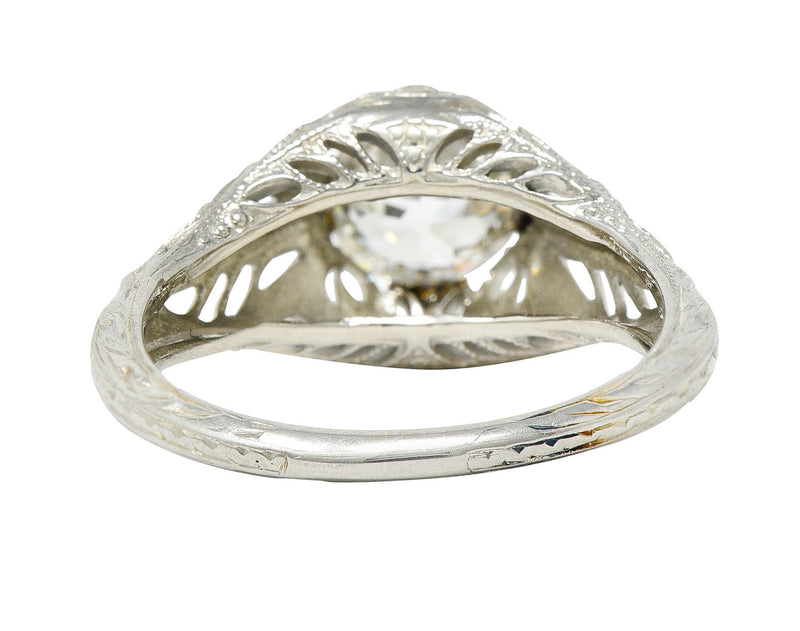 Art Deco 1.02 CTW Diamond 18 Karat White Gold Engagement RingRing - Wilson's Estate Jewelry