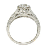 Art Deco 1.02 CTW Diamond 18 Karat White Gold Engagement RingRing - Wilson's Estate Jewelry