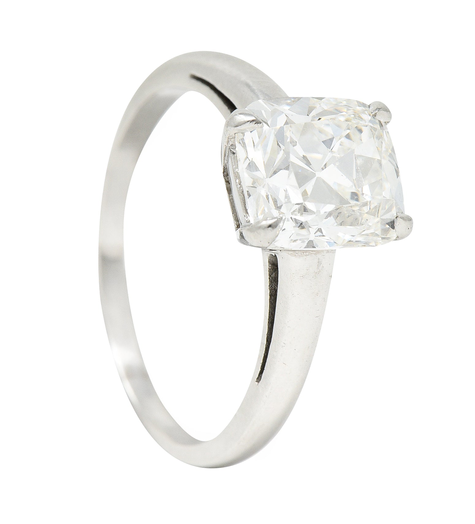 Art Deco 2.33 Carat Old Mine Cut Diamond Platinum Solitaire Vintage Engagement Ring GIA Wilson's Estate Jewelry