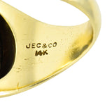 J.E. Caldwell Bloodstone Intaglio 14 Karat Gold Heraldry Unisex Signet RingRing - Wilson's Estate Jewelry