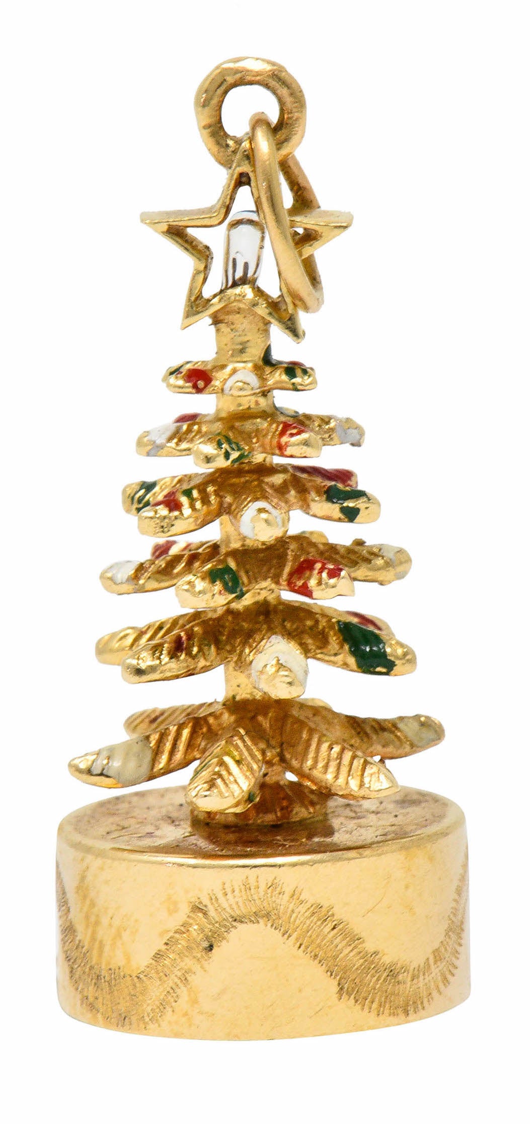 1960's Litacharm Inc. Vintage 14 Karat Gold Christmas Tree Charmcharm - Wilson's Estate Jewelry