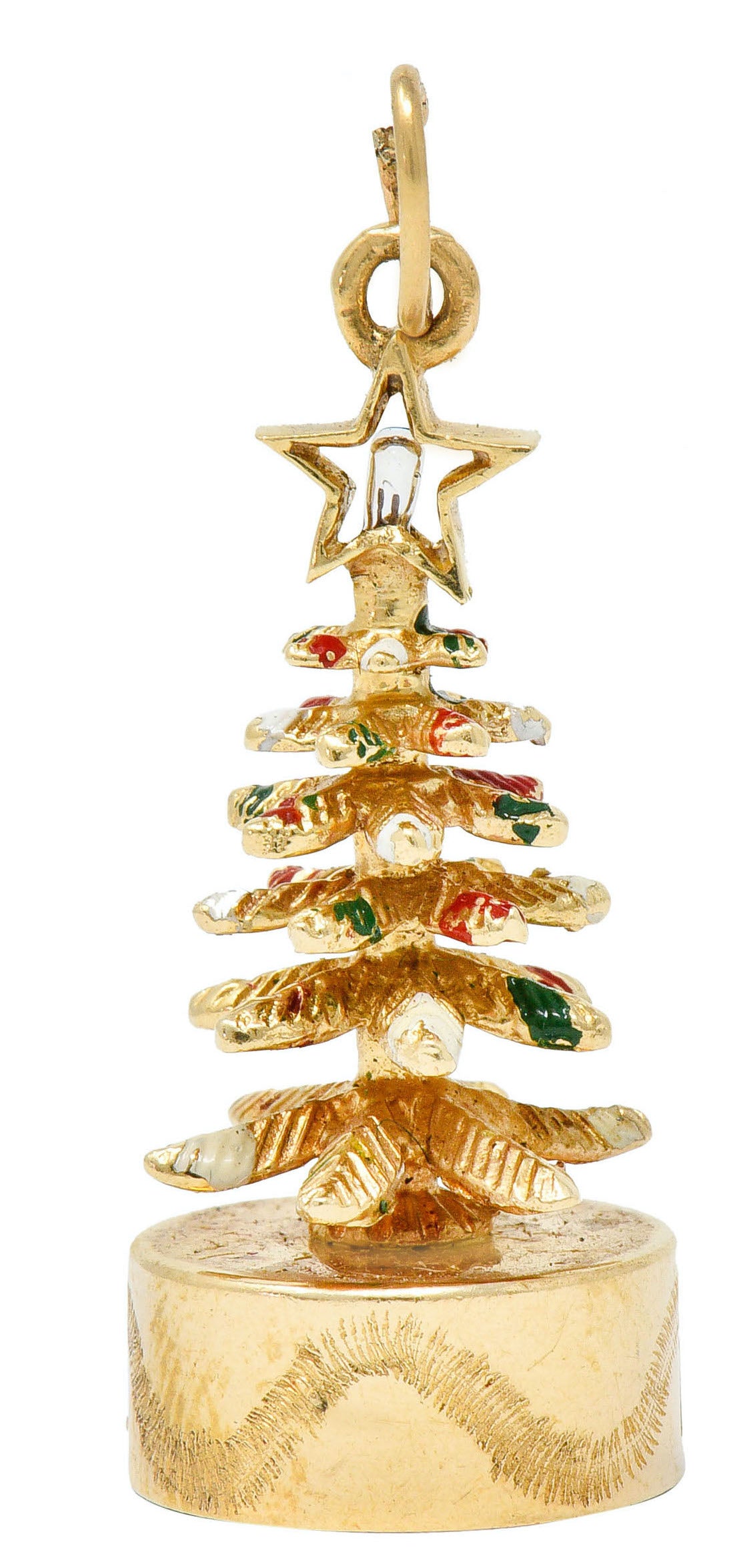 1960's Litacharm Inc. Vintage 14 Karat Gold Christmas Tree Charmcharm - Wilson's Estate Jewelry