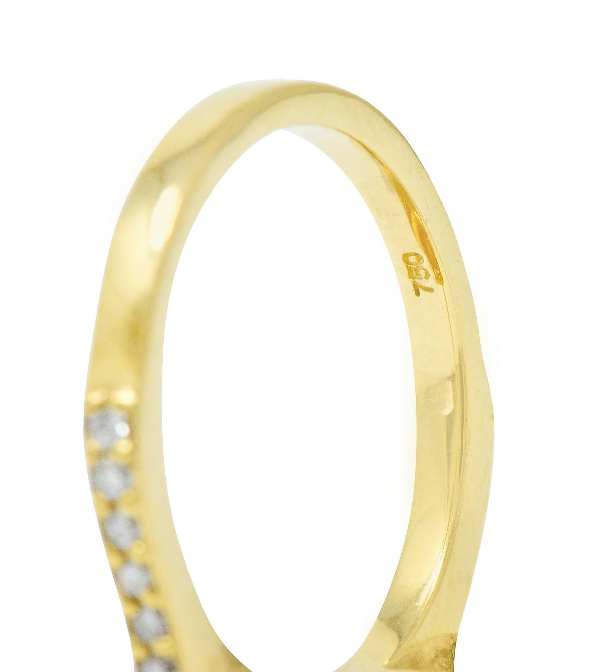 Sunny Citrine Diamond 18 Karat Gold Cocktail RingRing - Wilson's Estate Jewelry