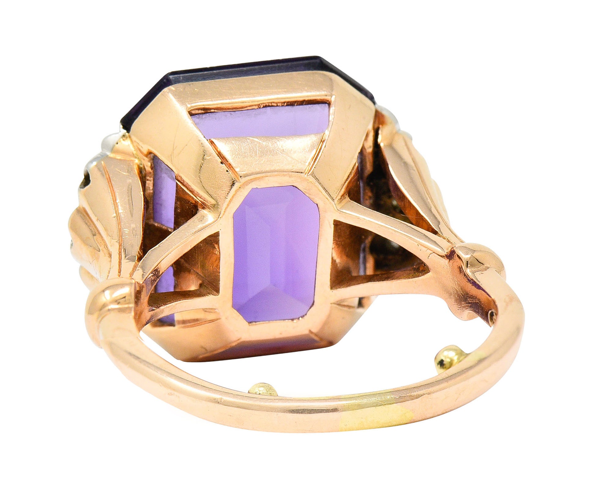 Felger Inc. Amethyst Diamond Platinum-Topped 14 Karat Gold Cocktail RingRing - Wilson's Estate Jewelry