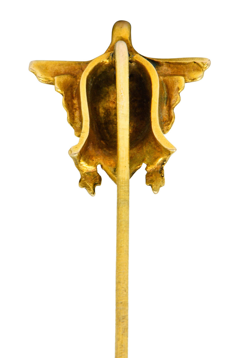 Art Nouveau Diamond 14 Karat Gold Siberian Shaman Stickpin - Wilson's Estate Jewelry