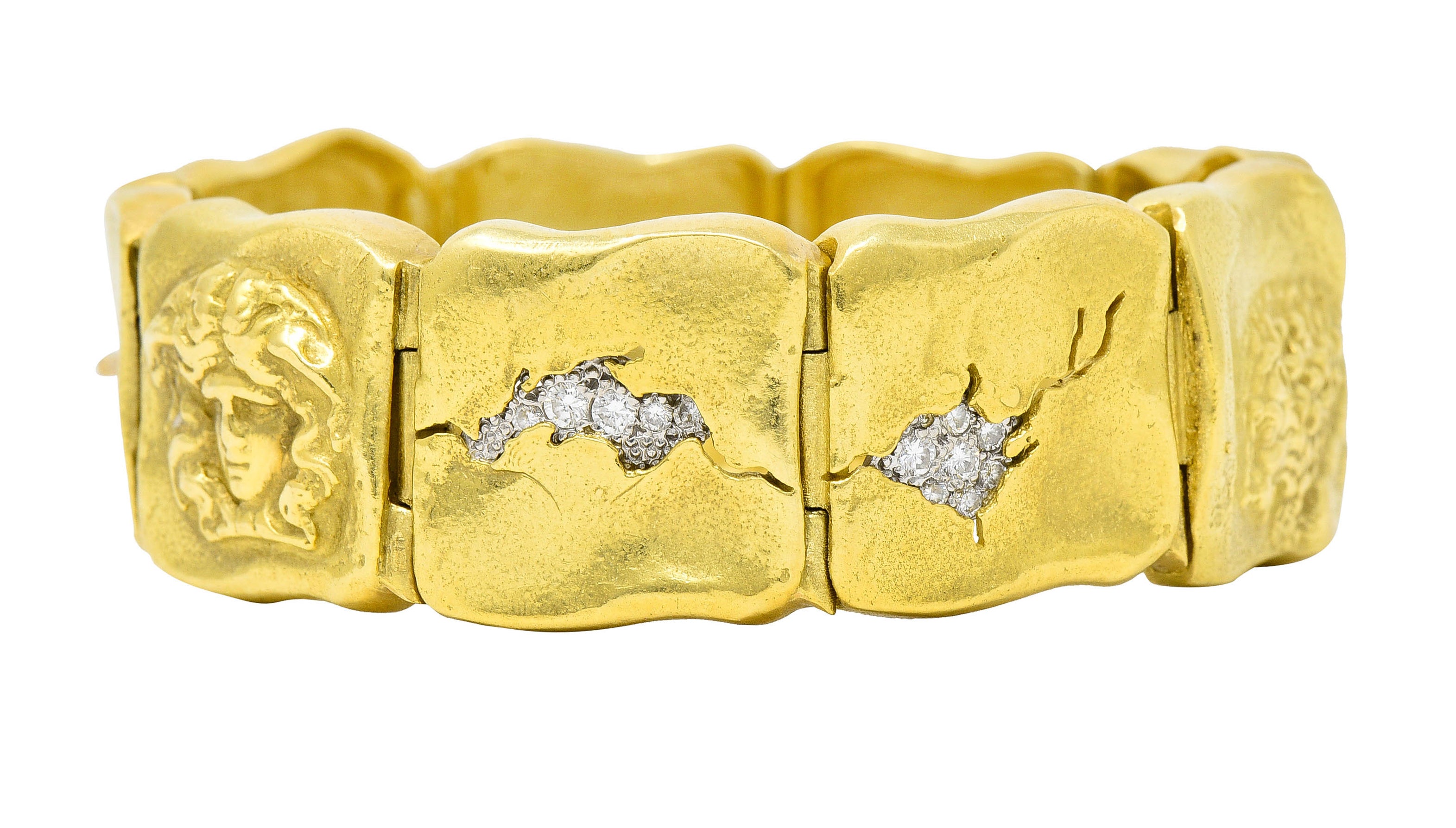 SeidenGang Pave Diamond 18 Karat Gold Platinum Odyssey Link Braceletbracelet - Wilson's Estate Jewelry