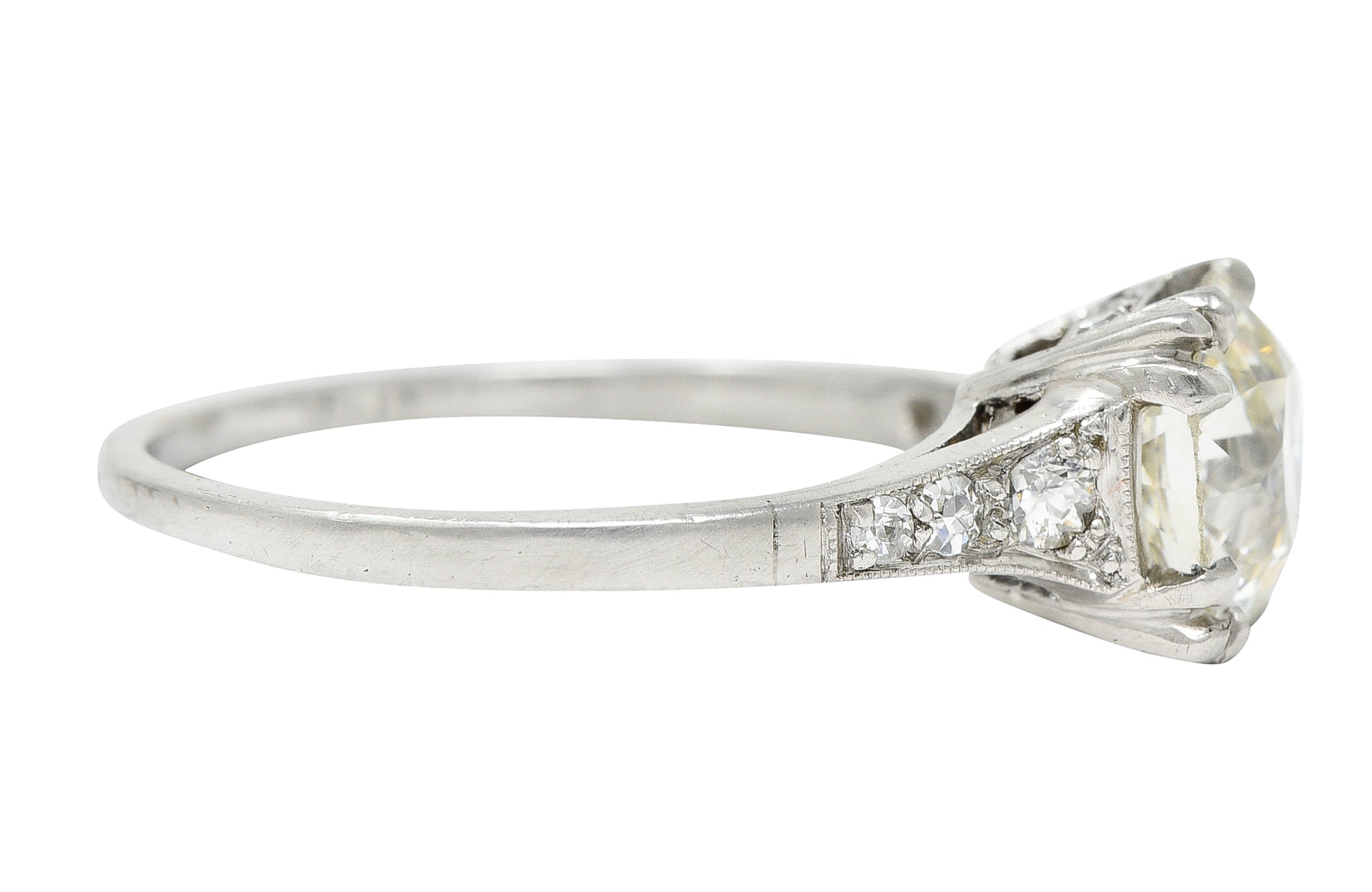 Art Deco 1.96 CTW Old European Cut Diamond Platinum Engagement Ring GIA Wilson's Estate Jewelry