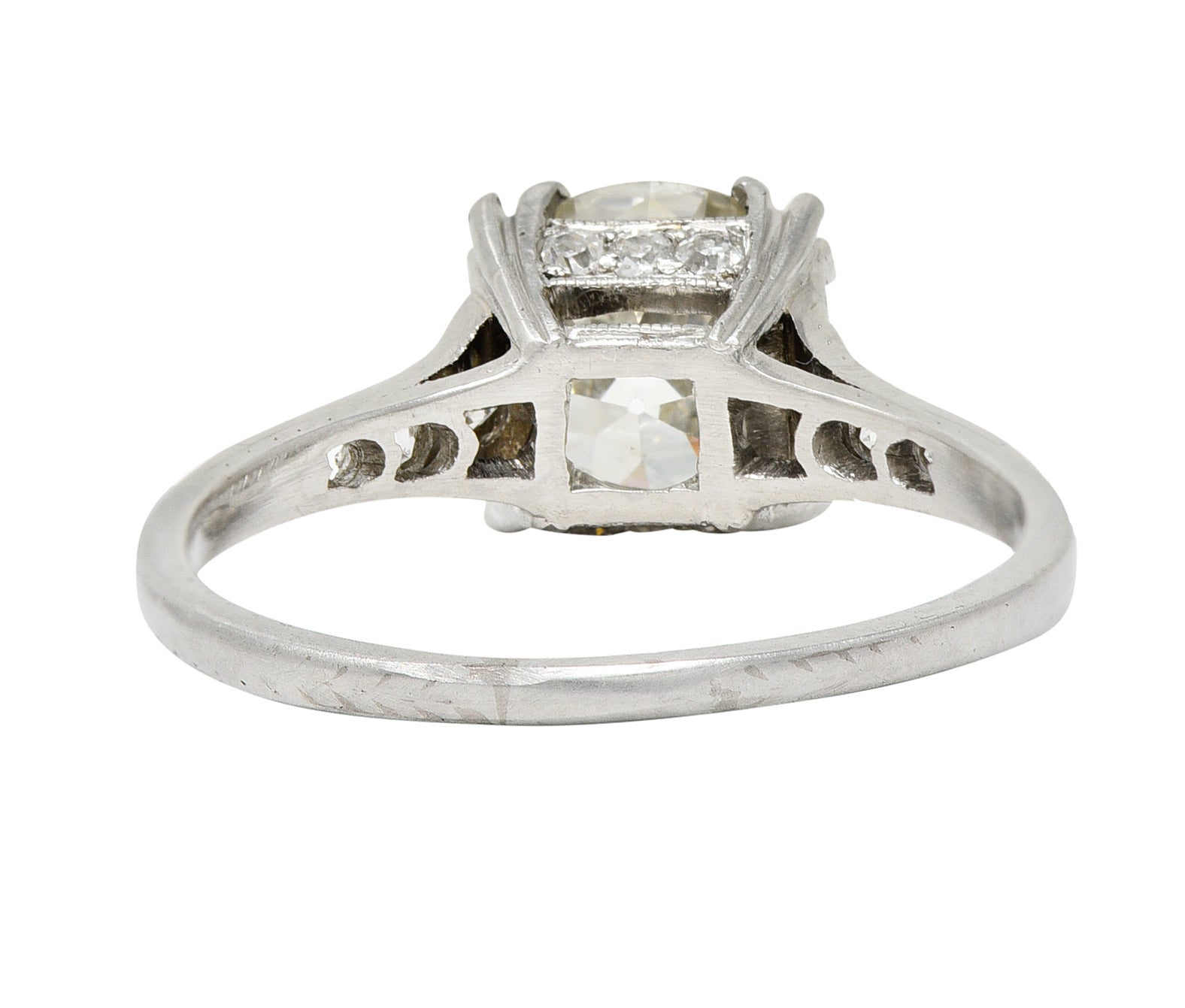 Art Deco 1.96 CTW Old European Cut Diamond Platinum Engagement Ring GIA Wilson's Estate Jewelry