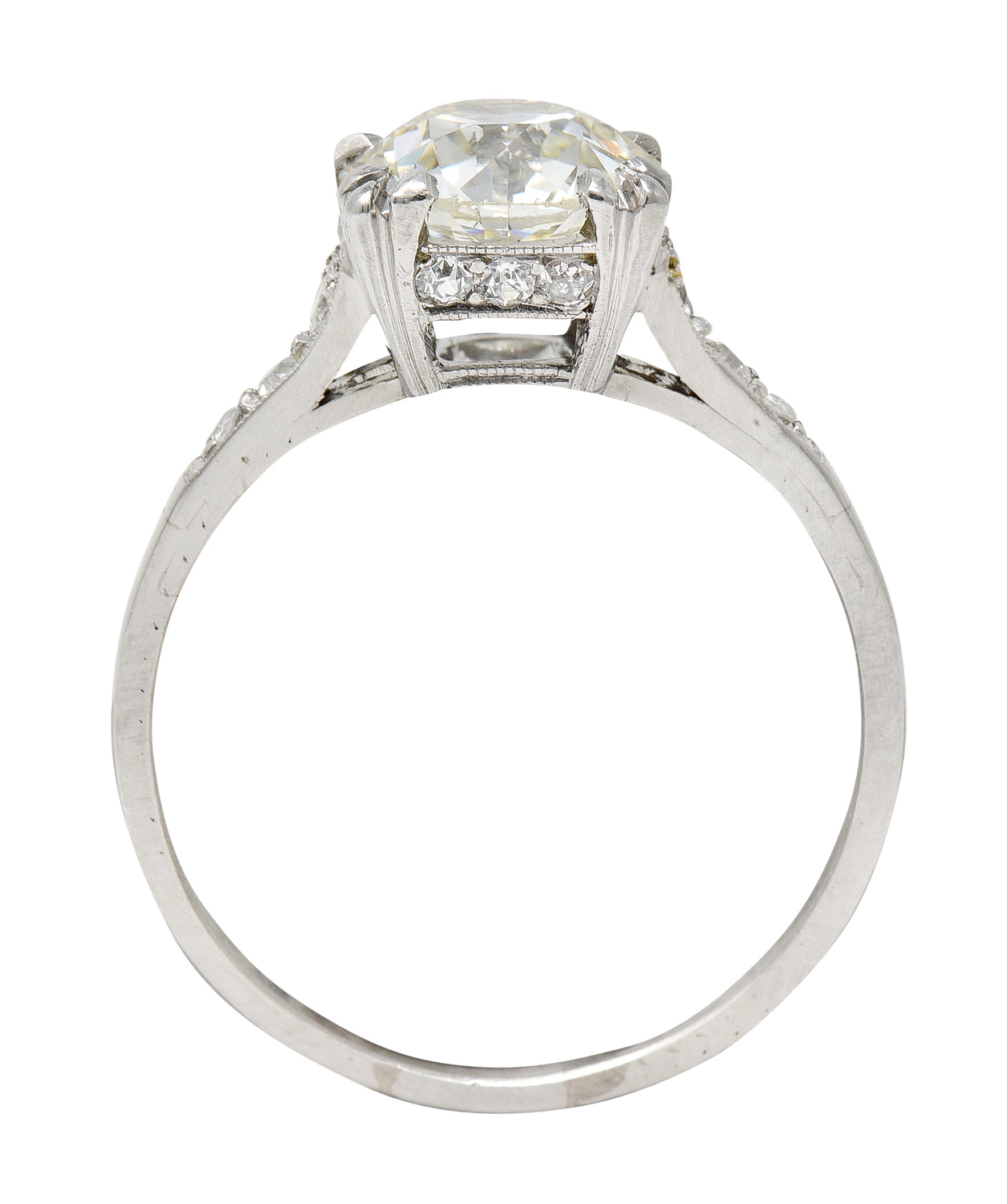 Art Deco 1.96 CTW Old European Cut Diamond Platinum Engagement Ring GIA Wilson's Estate Jewelry