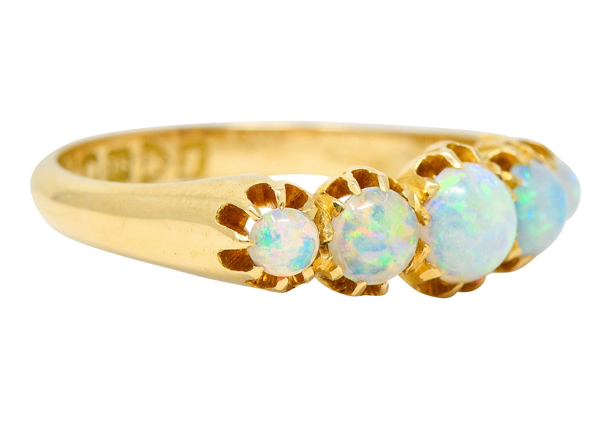 1960's Vintage British Opal 18 Karat Gold Five Stone RingRing - Wilson's Estate Jewelry