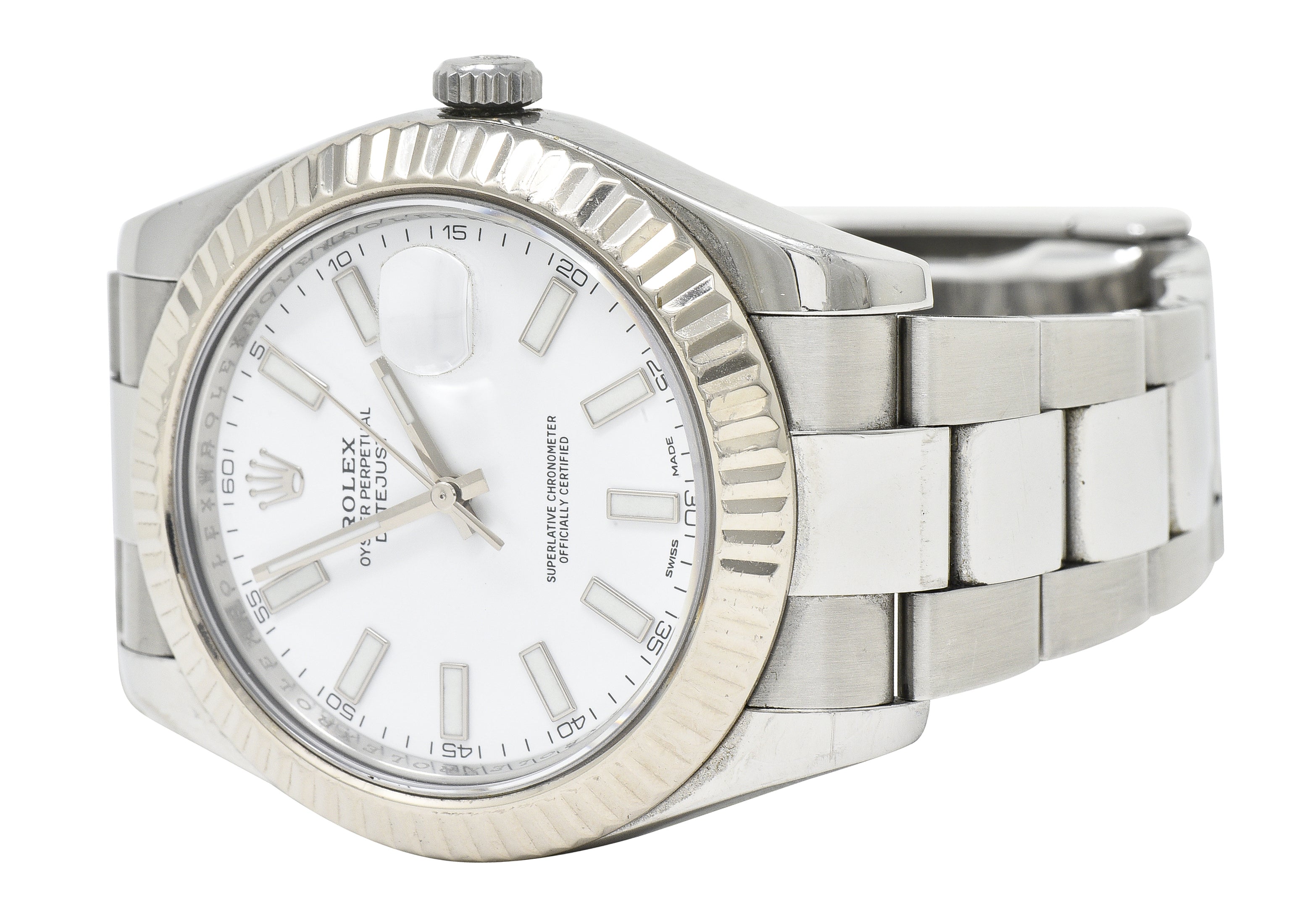 Rolex Datejust II 116334 41mm Automatic 18 Karat White Gold Steel Watch