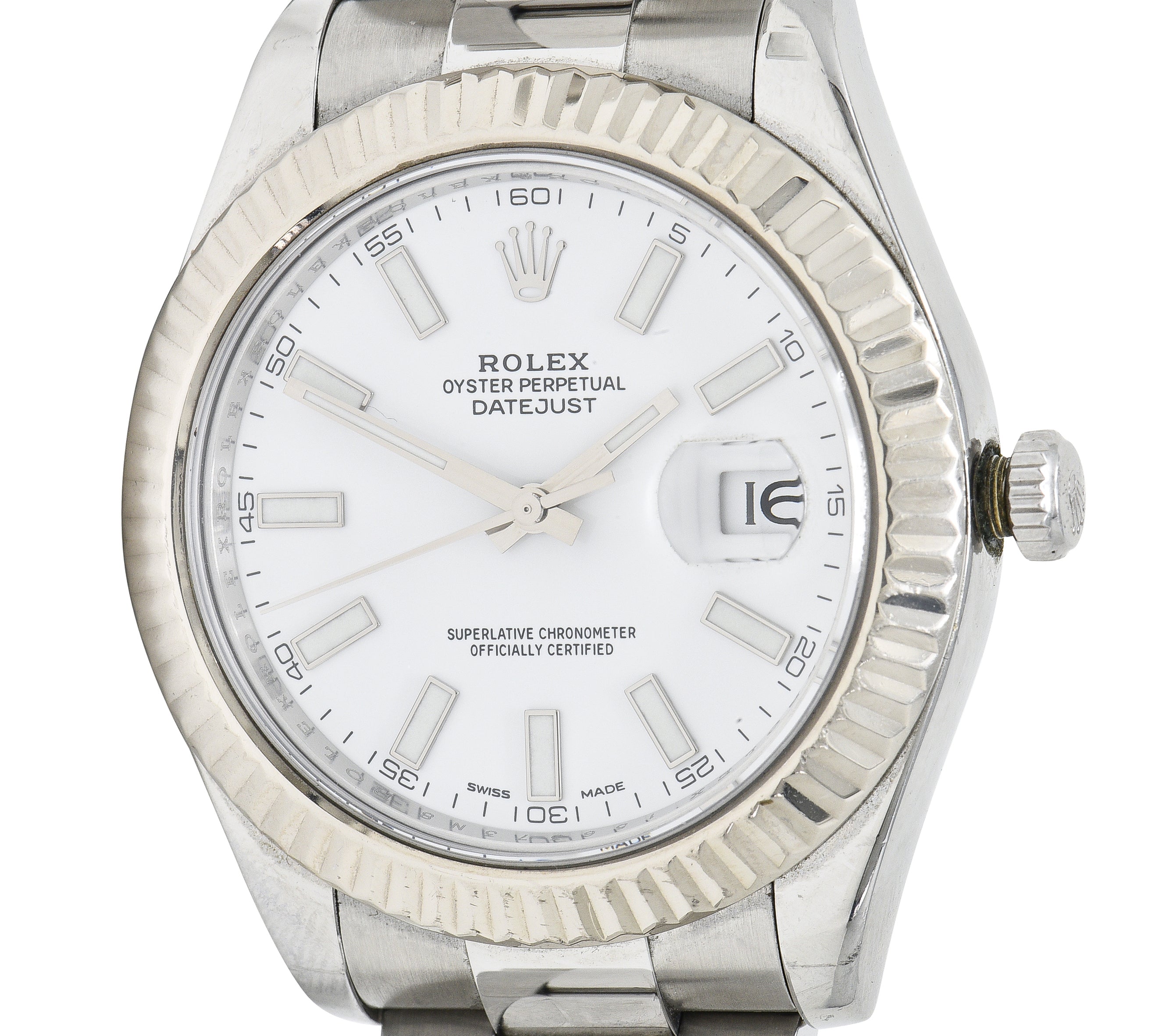 Rolex Datejust II 116334 41mm Automatic 18 Karat White Gold Steel Watch