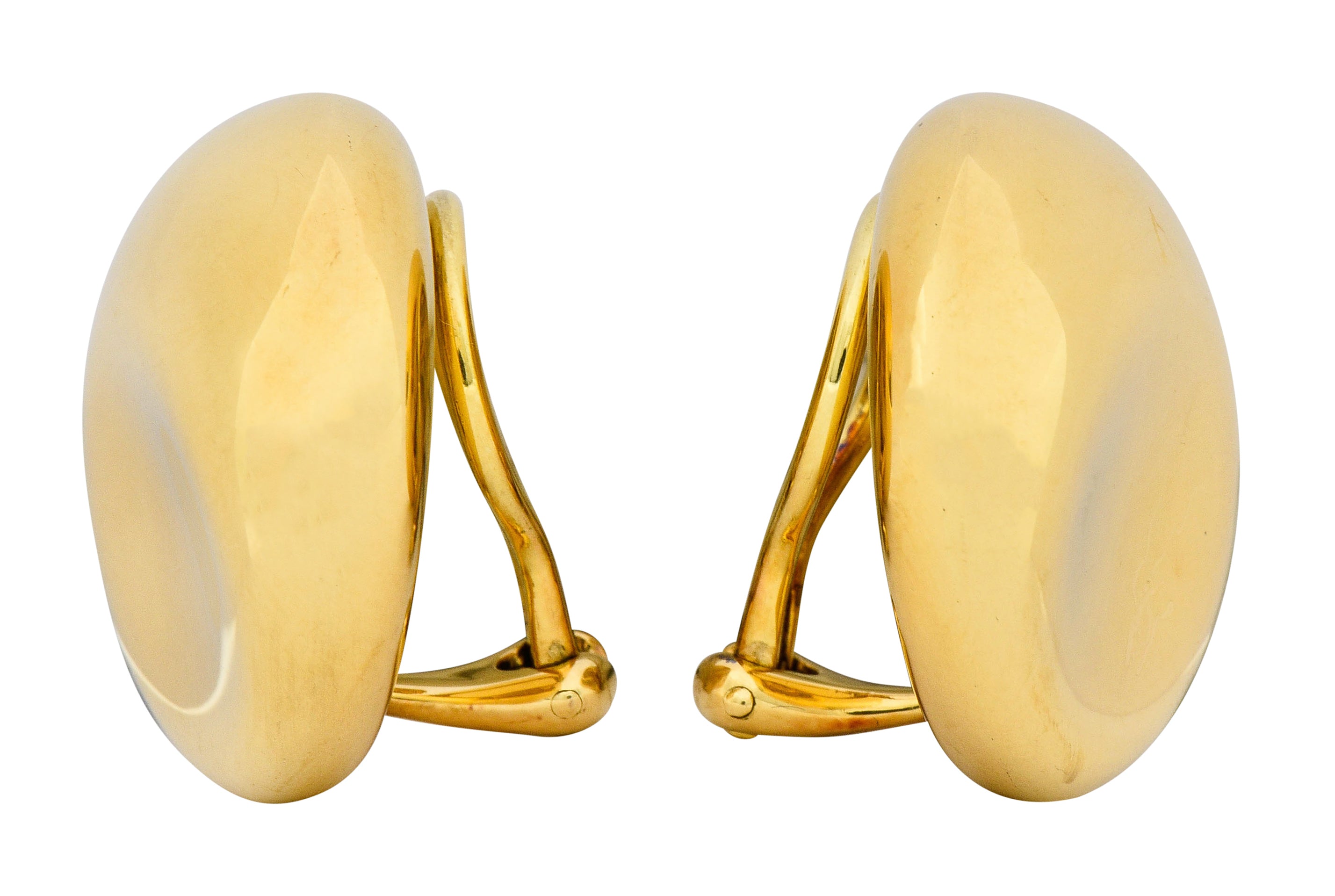 Elsa Peretti Tiffany & Co. Vintage 18 Karat Gold Bean Ear-Clip Earrings - Wilson's Estate Jewelry